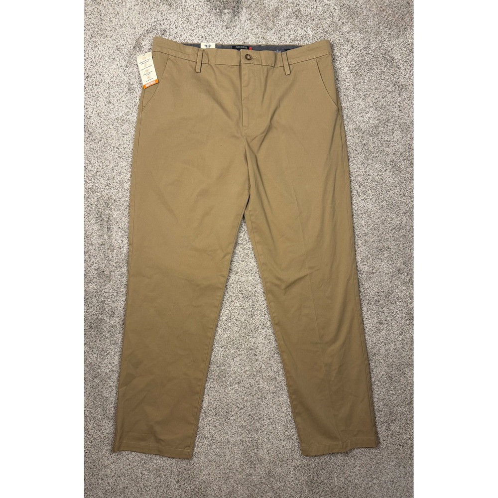 Dockers Khaki Pants Workday Classic Fit 38x34 Tan Smart 360 Flex Stretch Chino